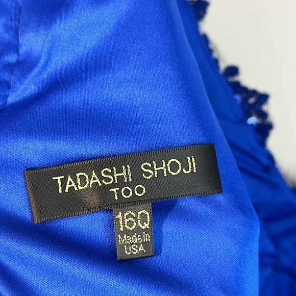 NWT Tadashi Shoji Sequin Dress In Mystic Blue Size 16W - Picture 13 of 15